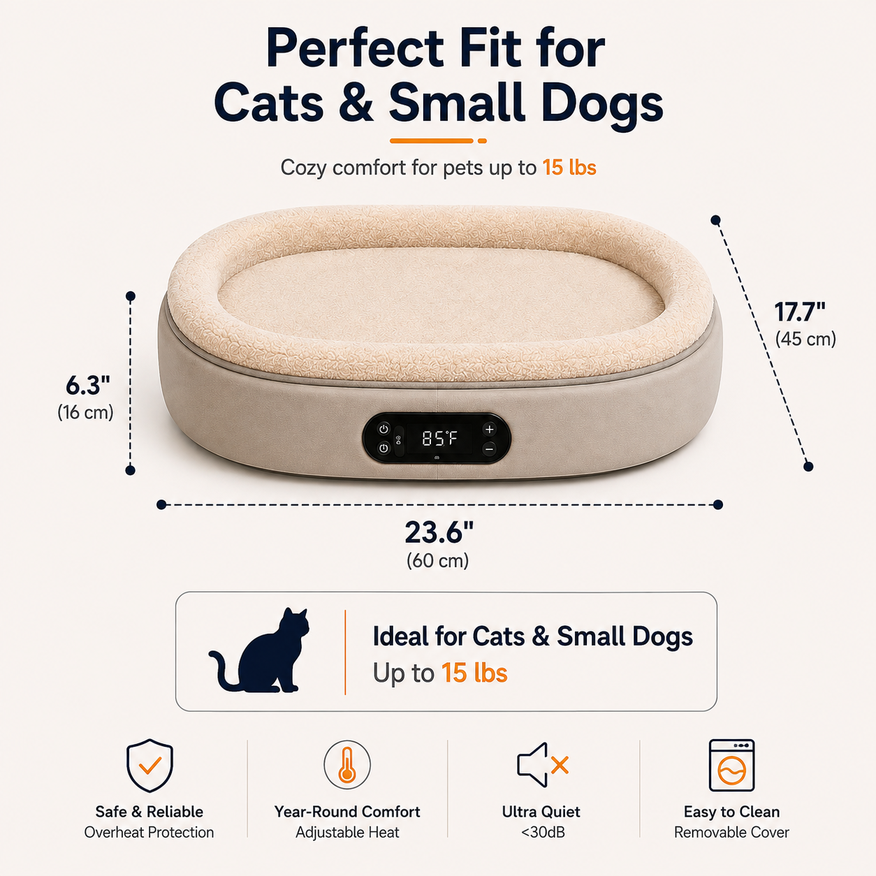 Smart Thermostat Pet Bed Year-Round Comfort. Smarter Temperature Control.