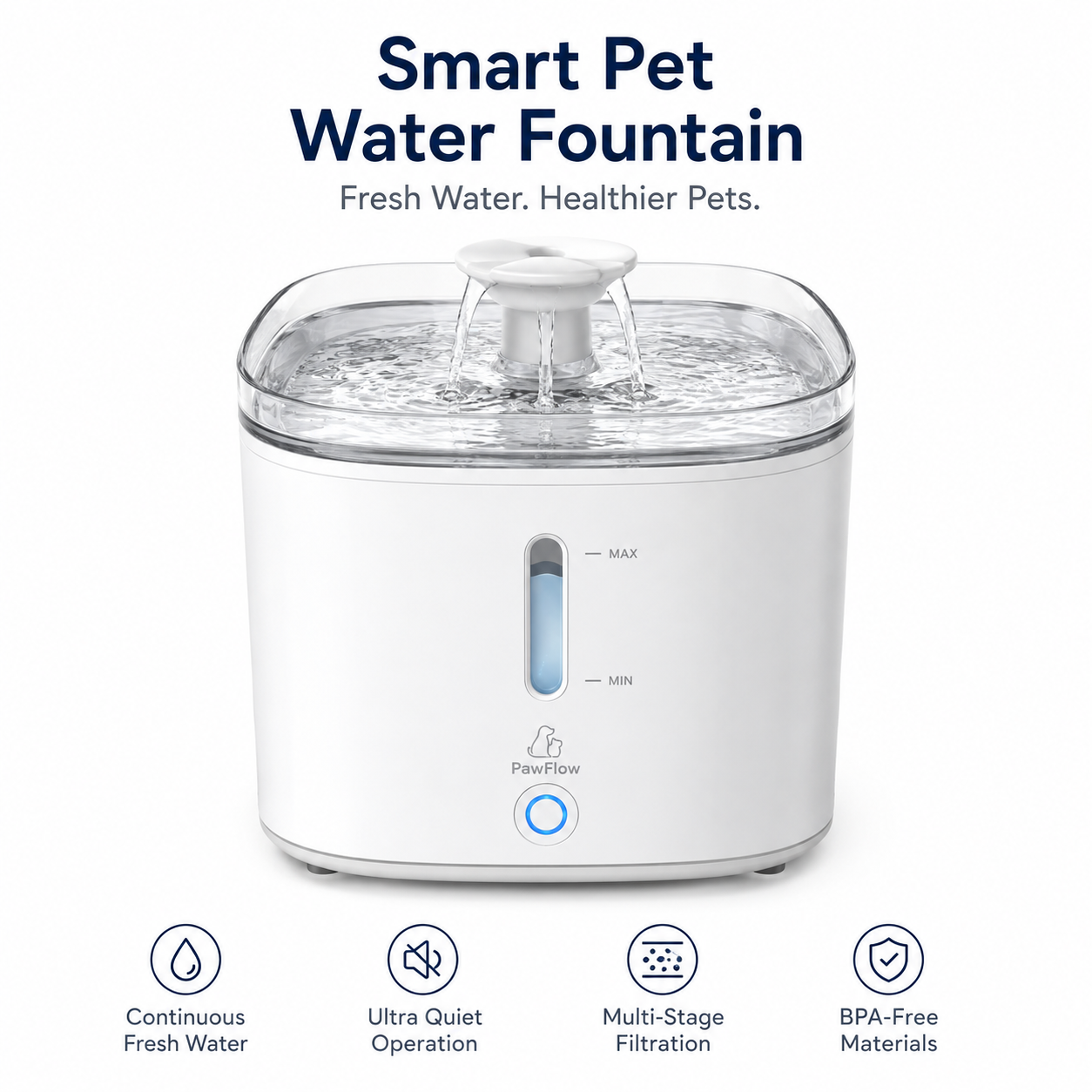 Smart Pet Water Fountain – 2L Automatic Cat & Dog Water Dispenser