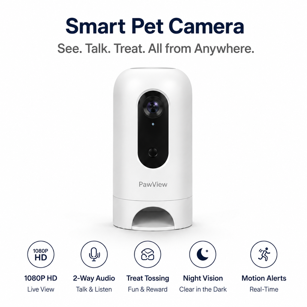 Featuring 1080P HD video and night vision, PawView makes it easy to stay connected with your pet.