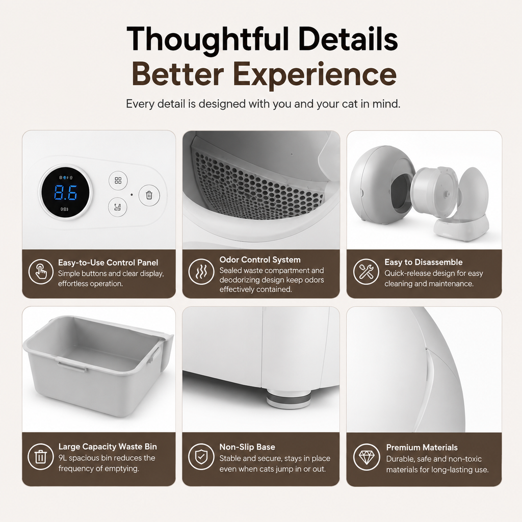 Smart Self-Cleaning Cat Litter Box – Automatic Cat Litter Box with App Control