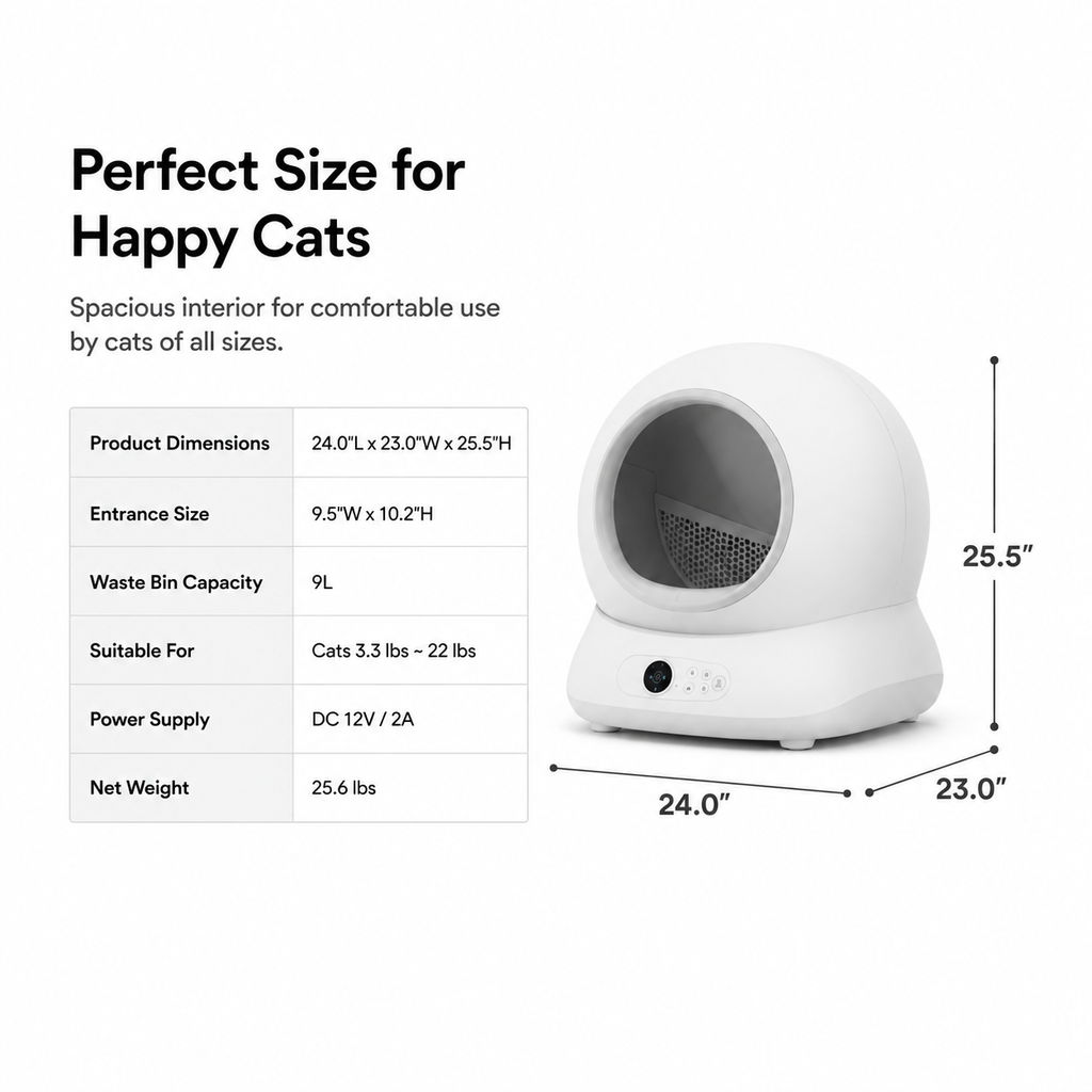 Smart Self-Cleaning Cat Litter Box – Automatic Cat Litter Box with App Control