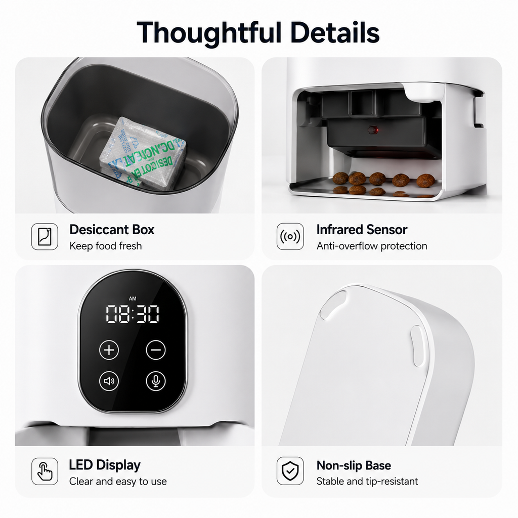 Smart Pet Feeder – Automatic Cat & Dog Food Dispenser with App Control