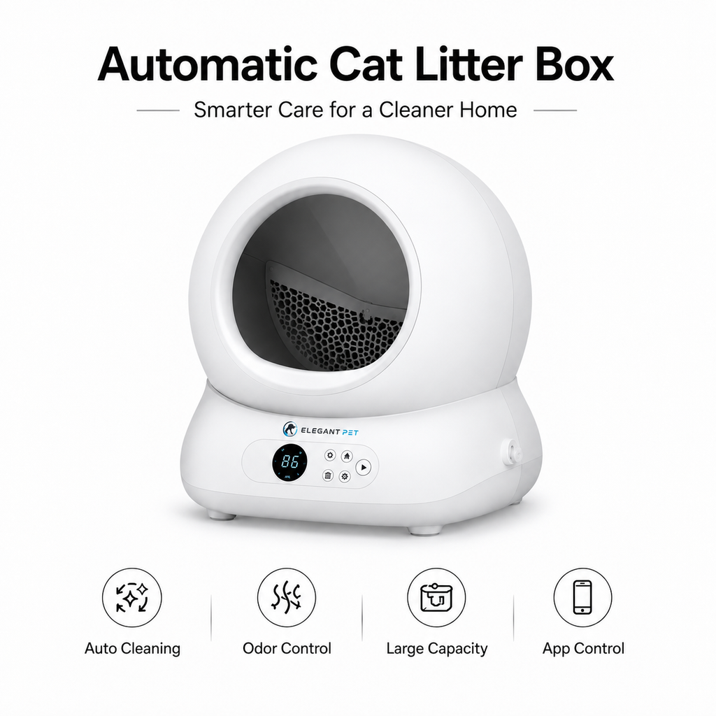 ELEGANT PET Smart Self-Cleaning Cat Litter Box with App Control