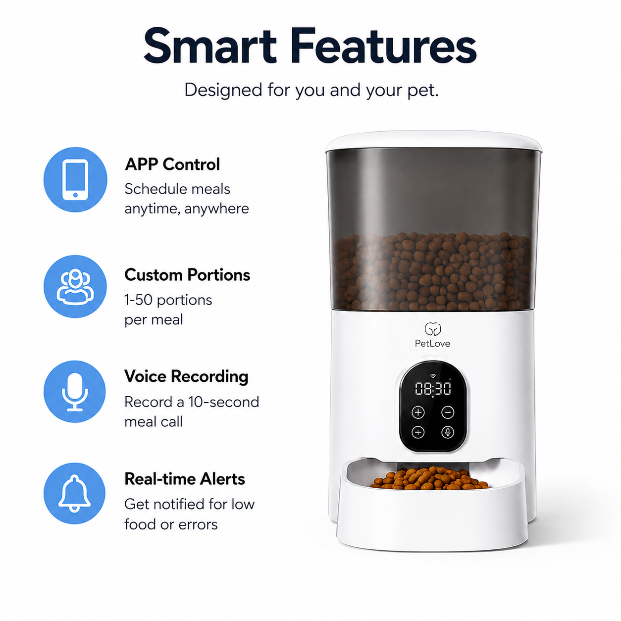 Smart Pet Feeder – Automatic Cat & Dog Food Dispenser with App Control