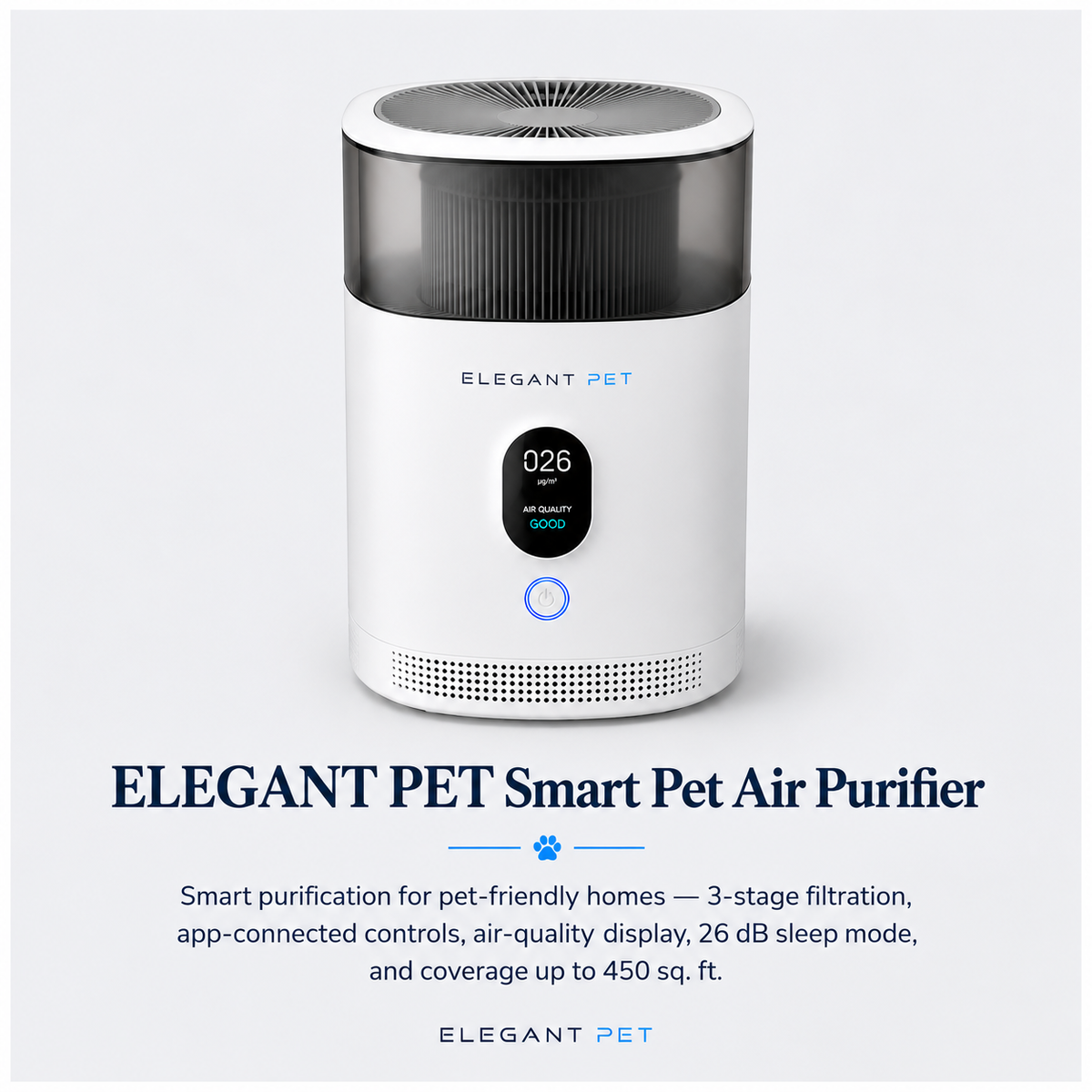 ELEGANT PET Smart Pet Air Purifier for Dogs & Cats