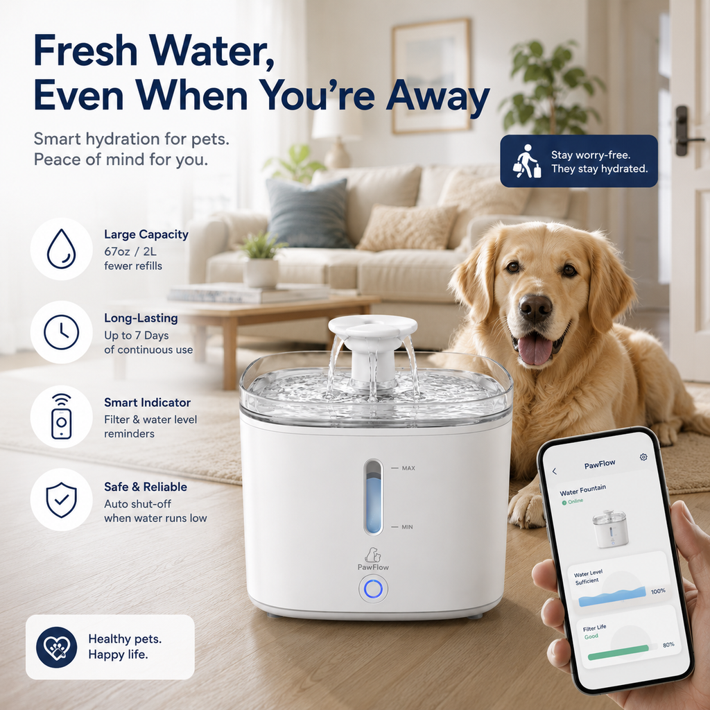 Smart Pet Water Fountain – 2L Automatic Cat & Dog Water Dispenser