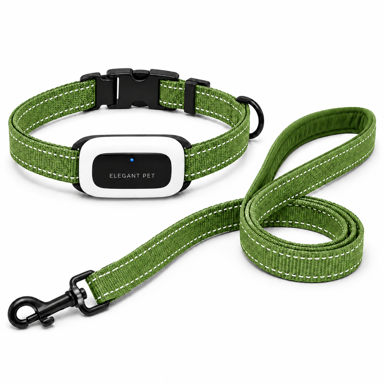 ELEGANT PET Smart GPS Dog Collar & Matching Leash Set – Real-Time Tracking, Virtual Fence Alerts & App Control