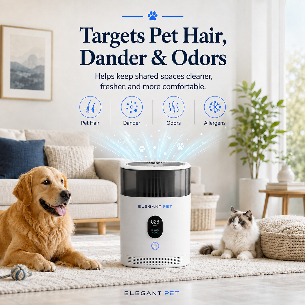 ELEGANT PET Smart Pet Air Purifier – 3-Stage Filtration, App Control & Quiet Sleep Mode