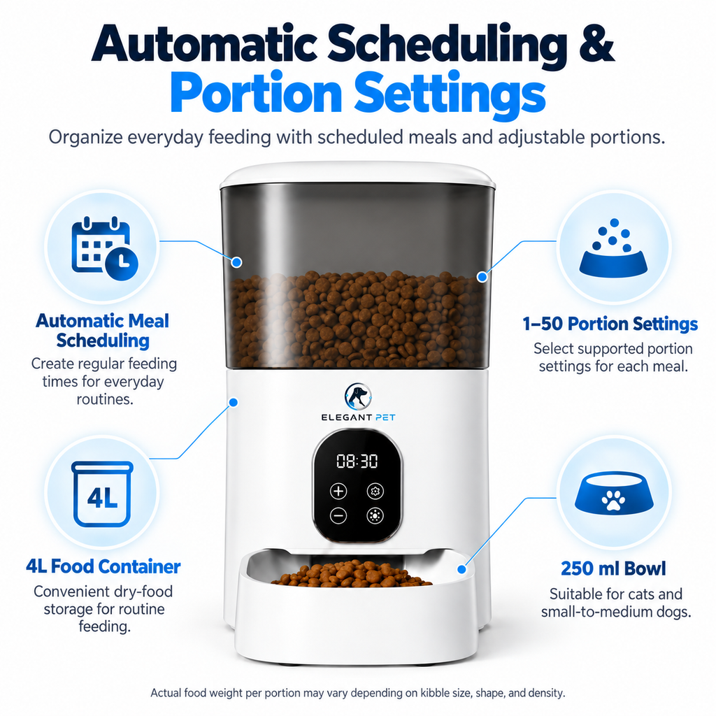 ELEGANT PET Smart Automatic Pet Feeder with App Control