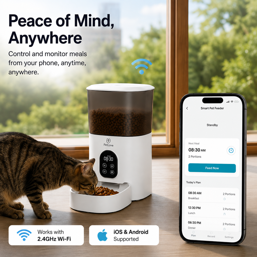 Smart Pet Feeder – Automatic Cat & Dog Food Dispenser with App Control