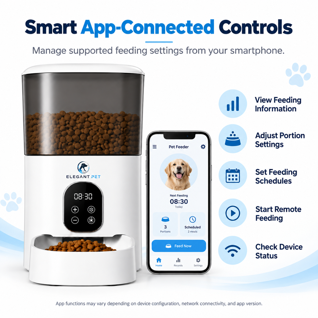 ELEGANT PET Smart Automatic Pet Feeder with App Control