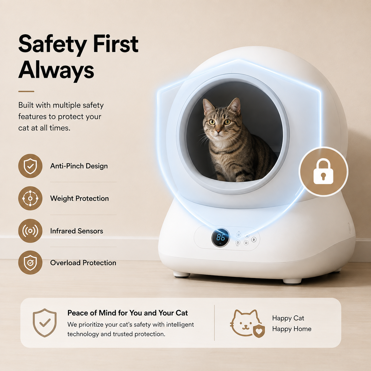 Smart Self-Cleaning Cat Litter Box – Automatic Cat Litter Box with App Control