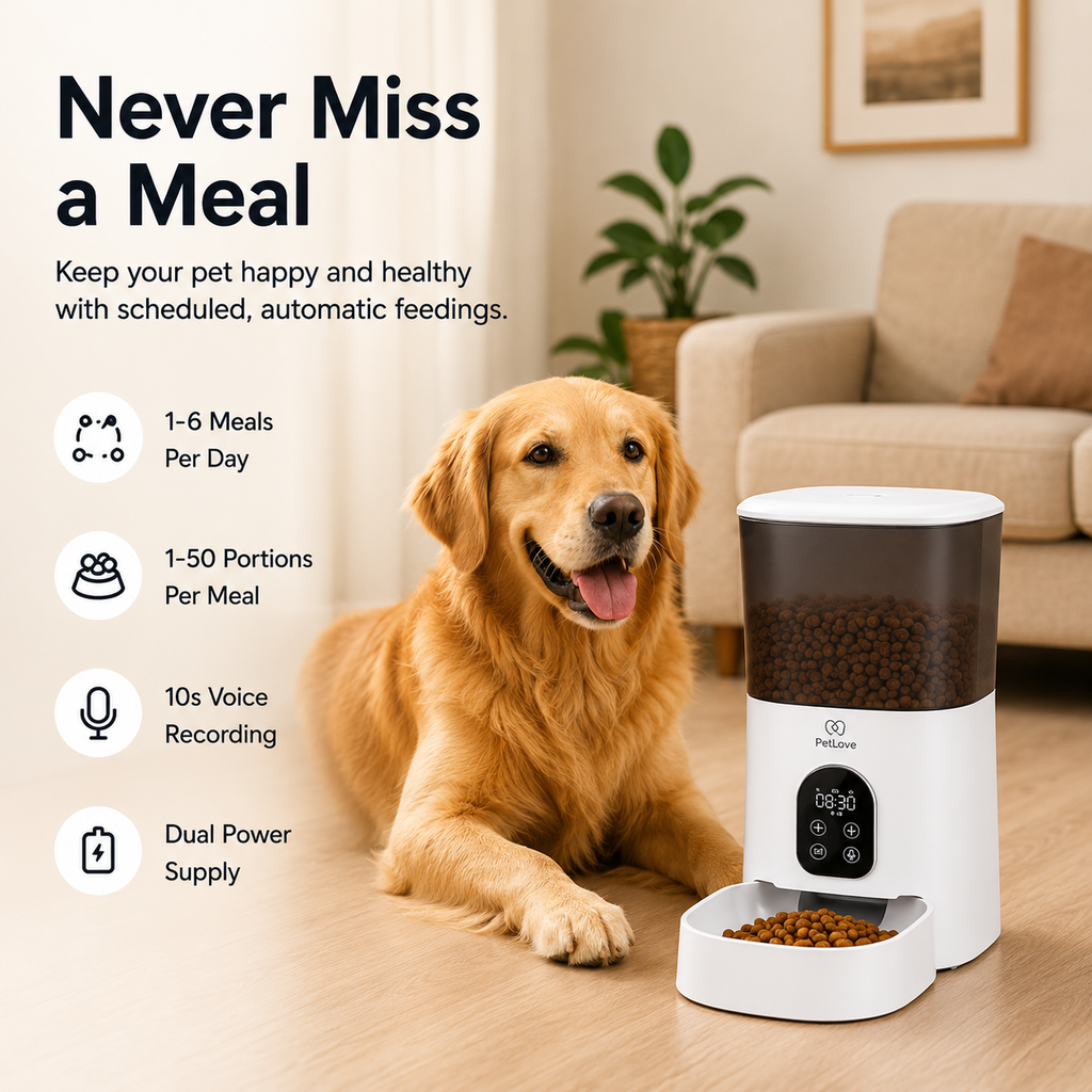 Smart Pet Feeder – Automatic Cat & Dog Food Dispenser with App Control