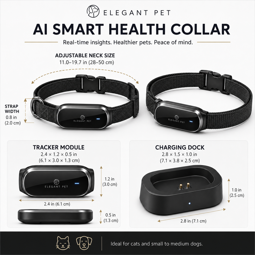 ELEGANT PET AI Smart Health Collar – Activity, Sleep & Wellness Tracking with App Connectivity