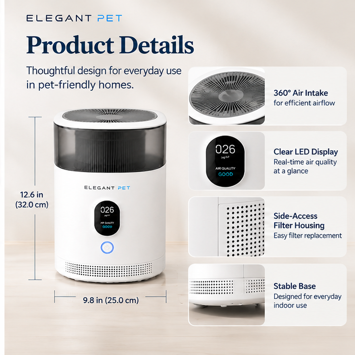 ELEGANT PET Smart Pet Air Purifier for Dogs & Cats