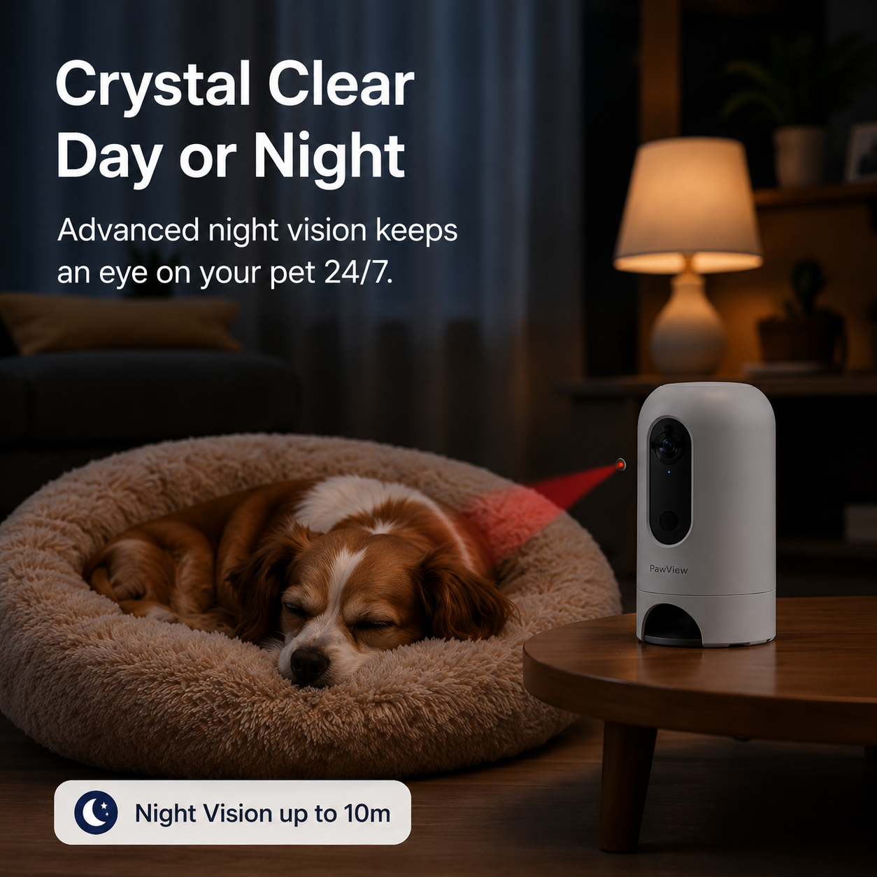 Featuring 1080P HD video and night vision, PawView makes it easy to stay connected with your pet.