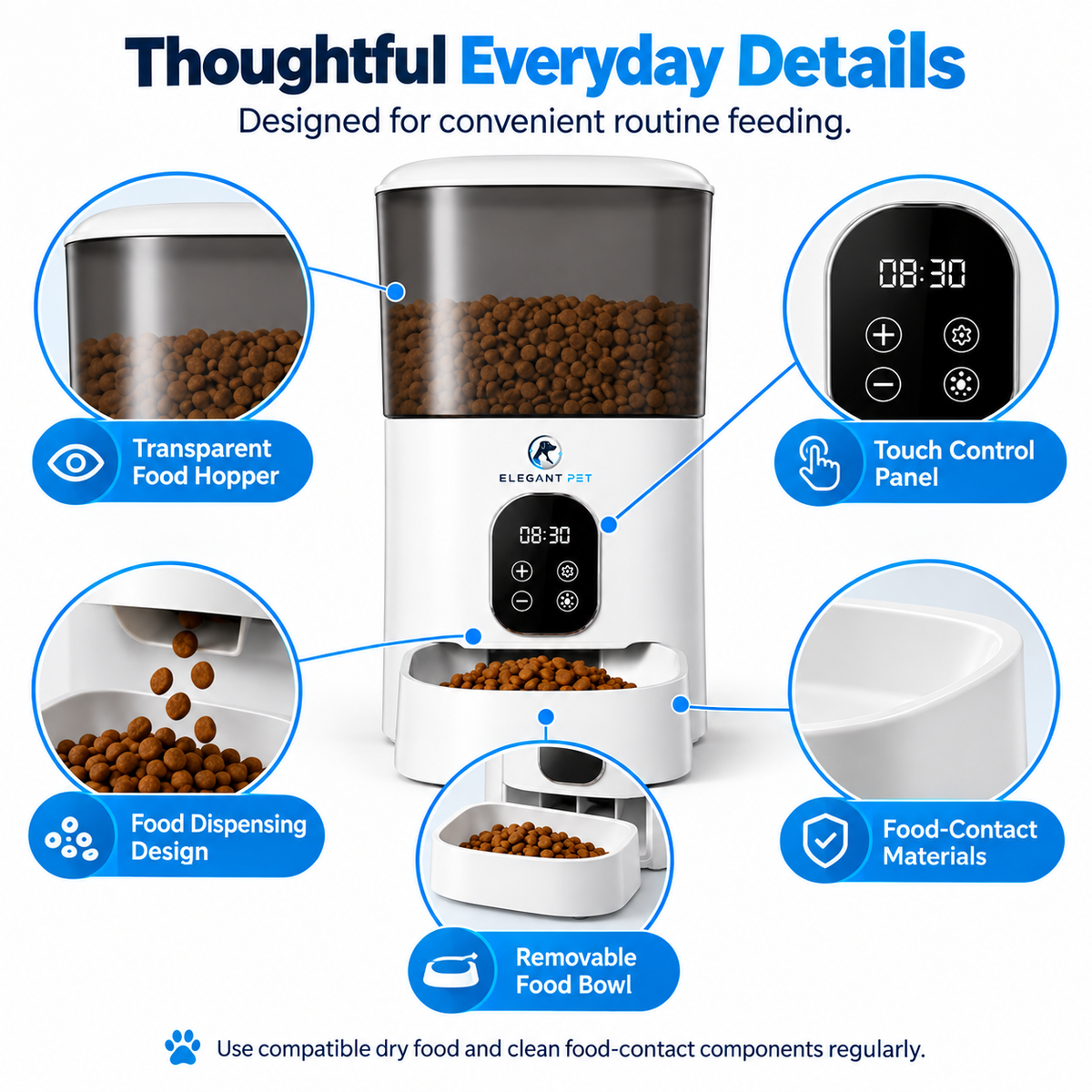 ELEGANT PET Smart Automatic Pet Feeder with App Control