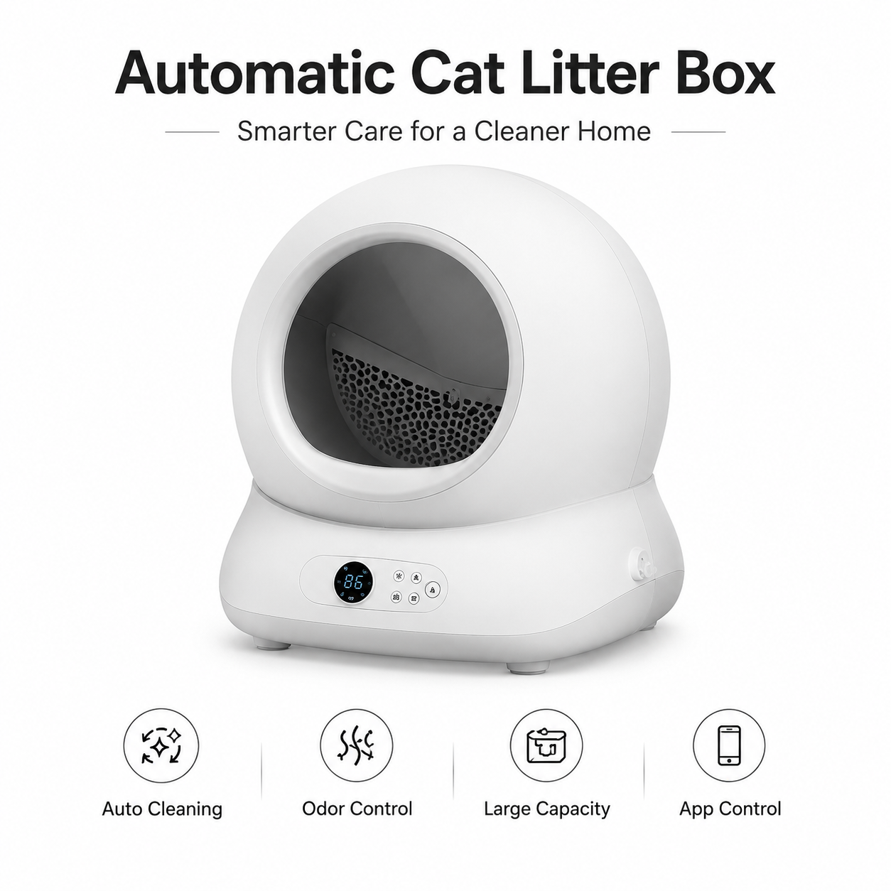 Smart Self-Cleaning Cat Litter Box – Automatic Cat Litter Box with App Control